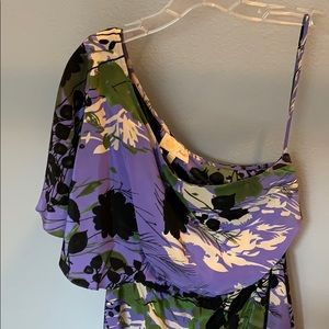 One shoulder silk dress